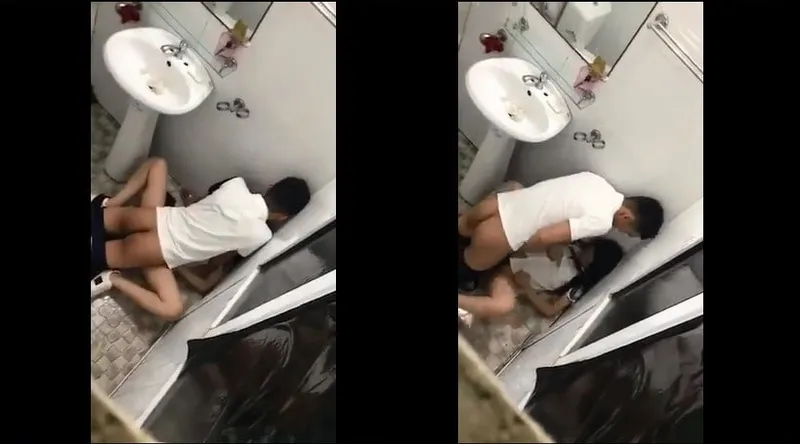 Con ghệ say xỉn và tình nhân trong phòng tắm nhà hàng